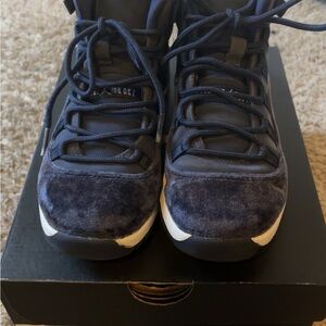Kids Jordan Retro 11 Midnight Blue Suede